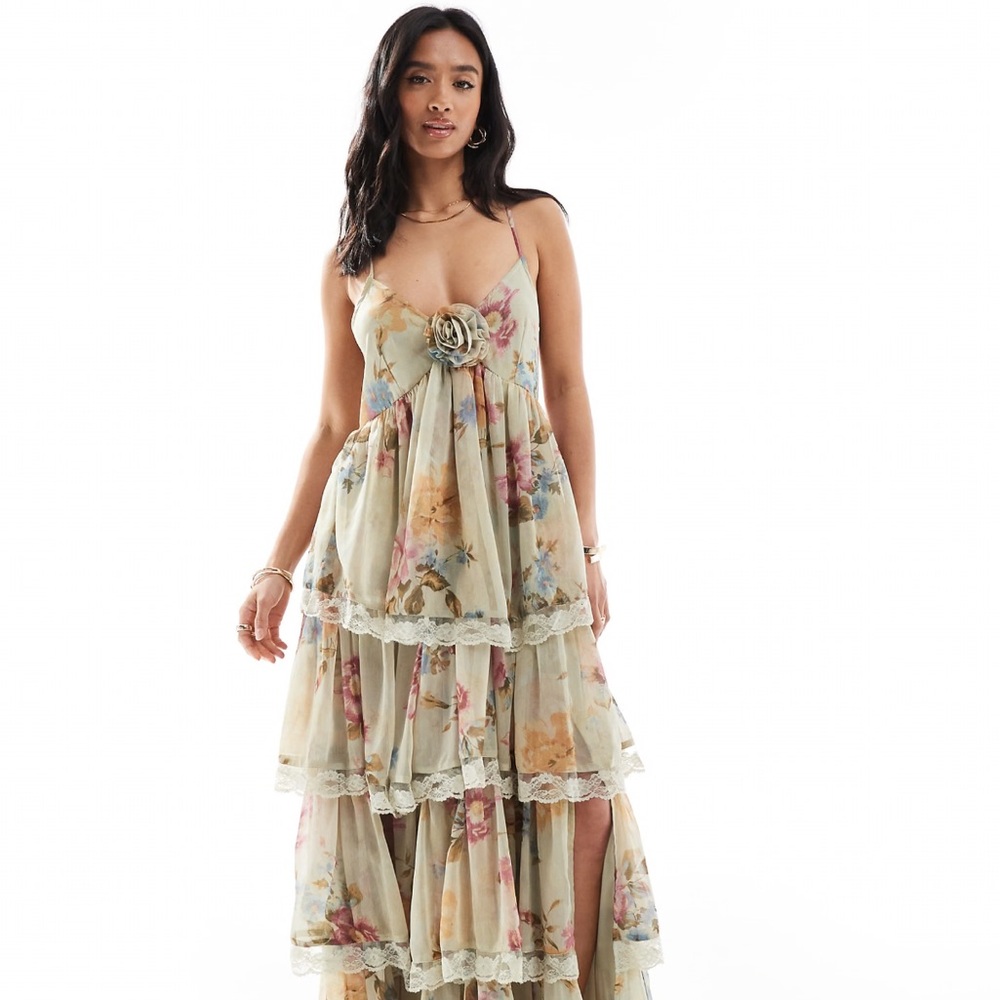 ASOS Floral Layered Maxi Dress